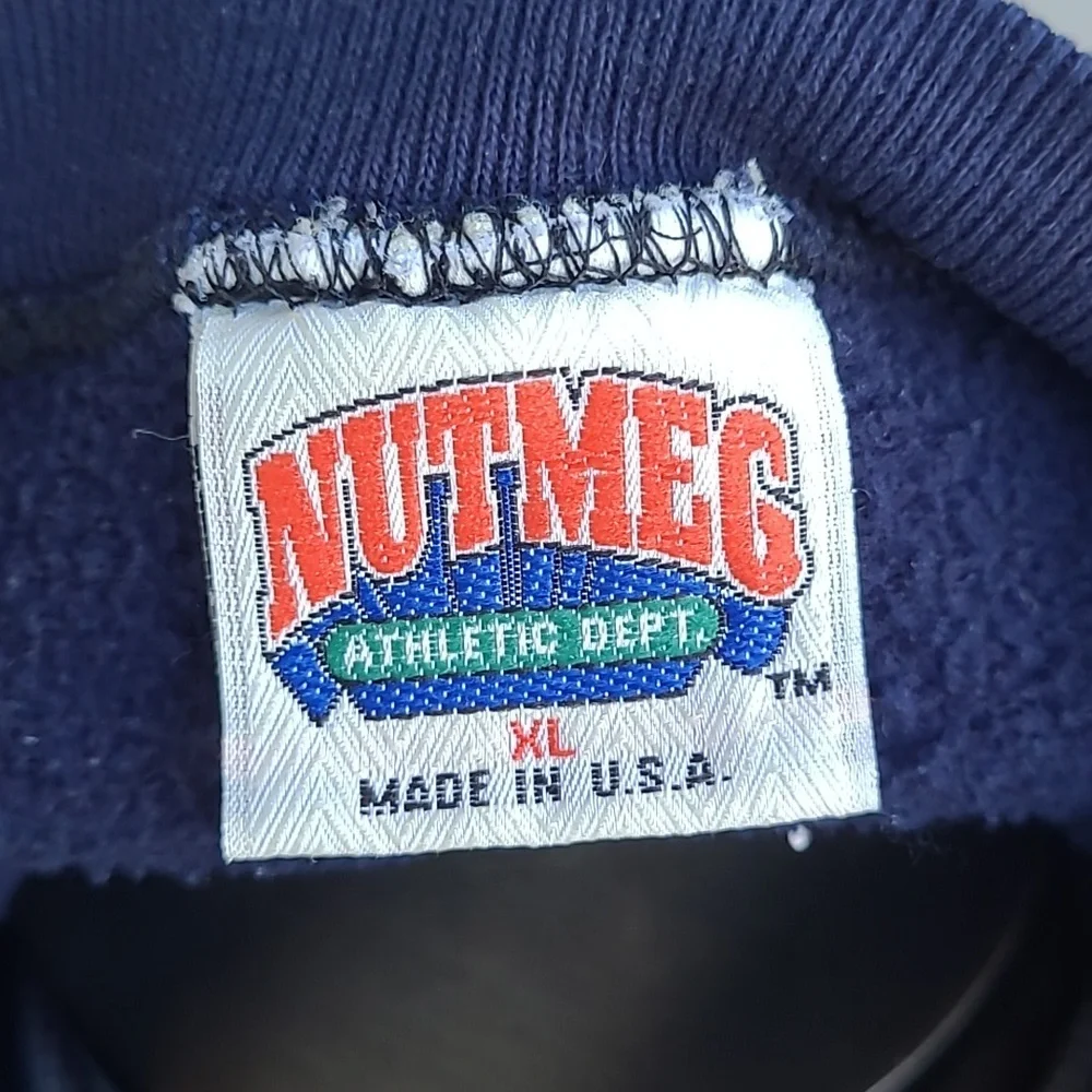 DALLAS COWBOYS NFL Navy Embroidered Nutmeg USA Mens XL Crewneck Sweater RARE 90s